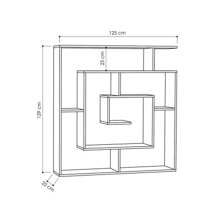 Étagère Alexandra House Living Chêne Bois MDP 125 x 129 x 22 cm Lab 2