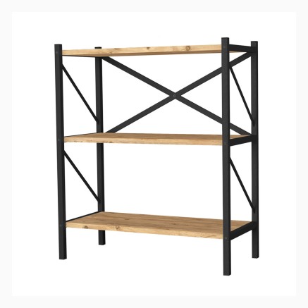 Boekenwinkel Alexandra House Living Zwart Ek Metaal Hout MDP 66 x 85 x