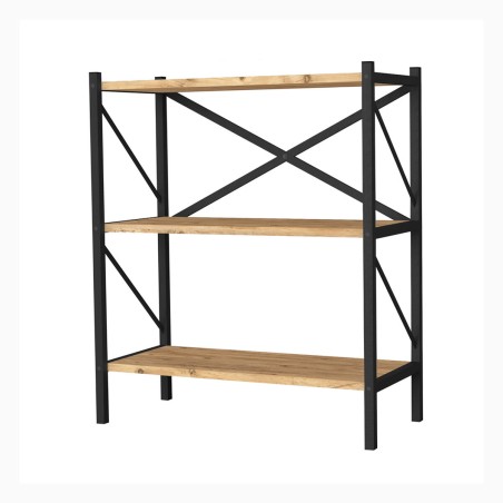 Buchhandlung Alexandra House Living Schwarz Eg Metall Holz MDP 66 x 85