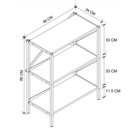 Buchhandlung Alexandra House Living Schwarz Eg Metall Holz MDP 66 x 85 2