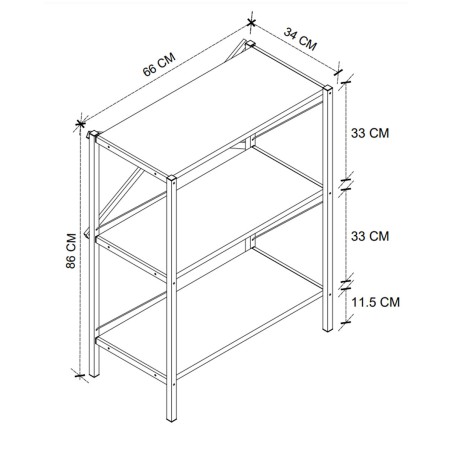 Buchhandlung Alexandra House Living Schwarz Eg Metall Holz MDP 66 x 85