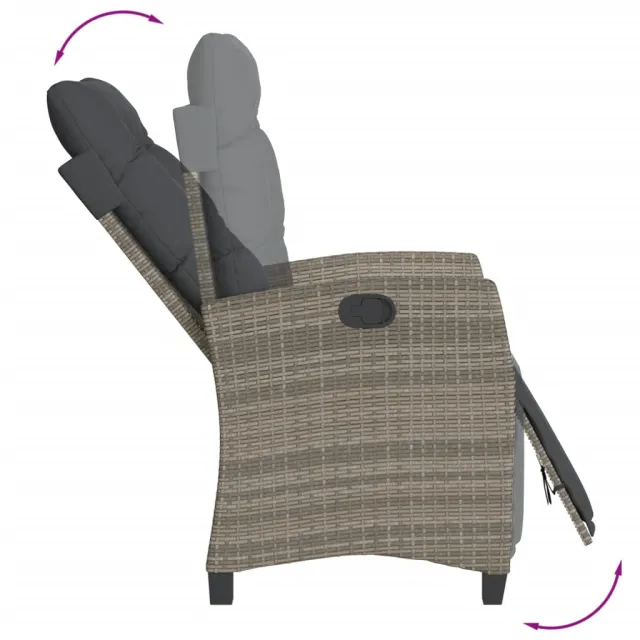 Ensemble à manger de jardin 9 pcs coussins gris résine tressée