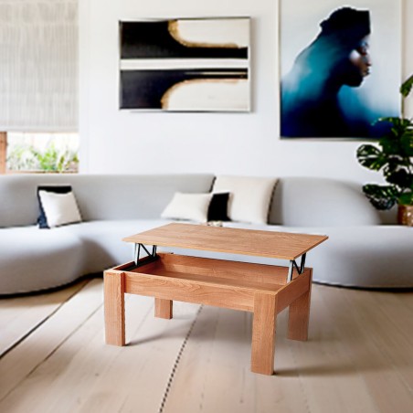 Mesa de Centro Alexandra House Living Cerezo Metal Madera MDP 105 x 51