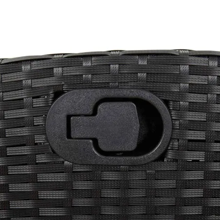 Ensemble à manger de jardin 9pcs coussins noir résine tressée