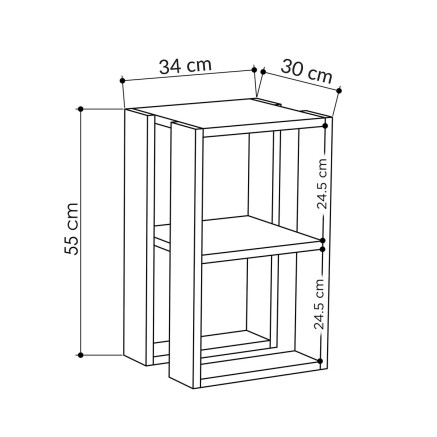 Mesa de Centro Alexandra House Living Roble Madera MDP 60 x 32 x 60 cm 2
