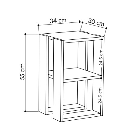 Mesa de Centro Alexandra House Living Roble Madera MDP 60 x 32 x 60 cm
