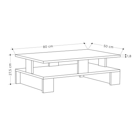 Centre Table Alexandra House Living White Wood MDP 80 x 28 x 50 cm Dou 2