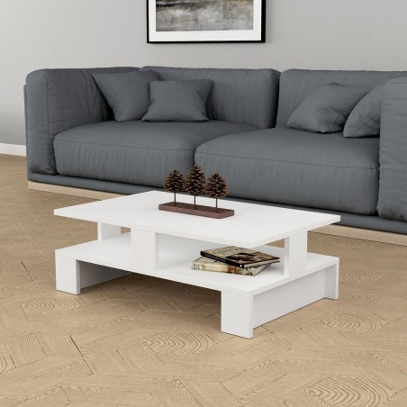 Hoofdtafel Alexandra House Living Wit Hout MDP 80 x 28 x 50 cm Dubbele