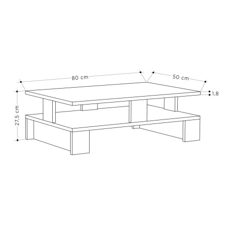 Mesa de Centro Alexandra House Living Roble Madera MDP 80 x 28 x 50 cm
