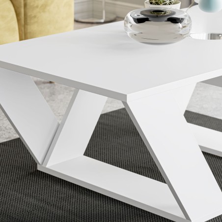 Table Basse Alexandra House Living Diagonal Blanc Bois MDP 110 x 40 x