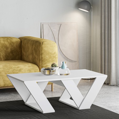 Hoofdtafel Alexandra House Living Diagonal Wit Hout MDP 110 x 40 x 60