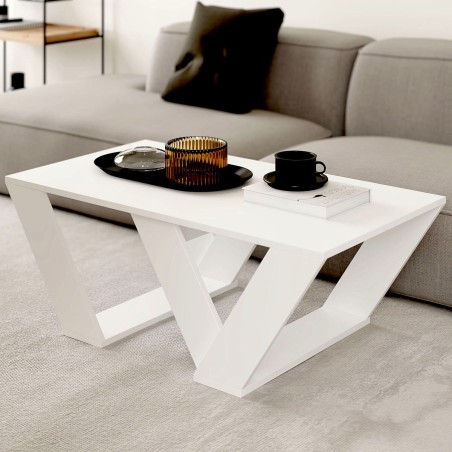 Table Basse Alexandra House Living Diagonal Blanc Bois MDP 110 x 40 x
