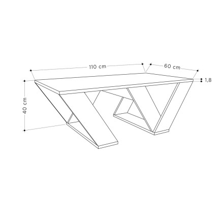 Hoofdtafel Alexandra House Living Diagonal Ek Hout MDP 110 x 40 x 60 c 2