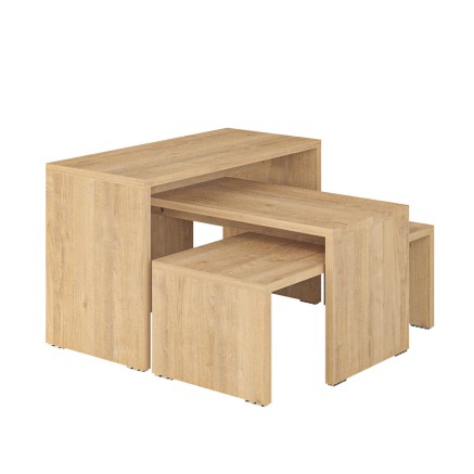 Set of 3 tables Alexandra House Living Oak Wood MDP 32 x 65 x 30 cm 24