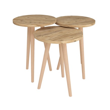 3er-Set Tischchen Alexandra House Living natürlich Eg Holz MDP 35 x 4
