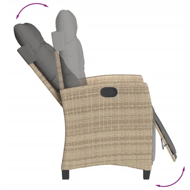 Ensemble à manger de jardin coussins 5 pcs mélange beige rotin