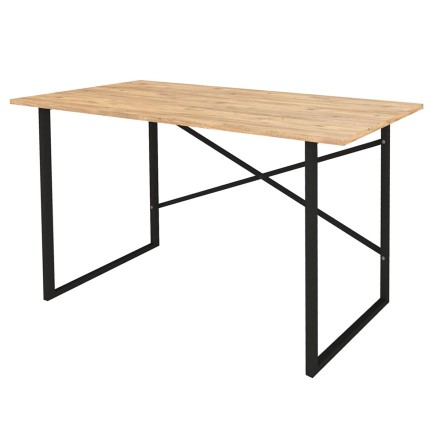 Desk Alexandra House Living Black Oak Metal Wood MDP 120 x 75 x 60 cm