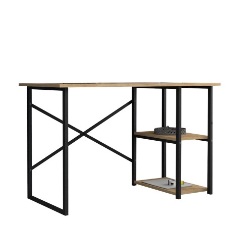 Desk Alexandra House Living Black Oak Metal Wood MDP 120 x 75 x 60 cm
