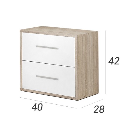 Table de Nuit Alexandra House Living Blanc Métal Bois MDP 40 x 41 x 2 2