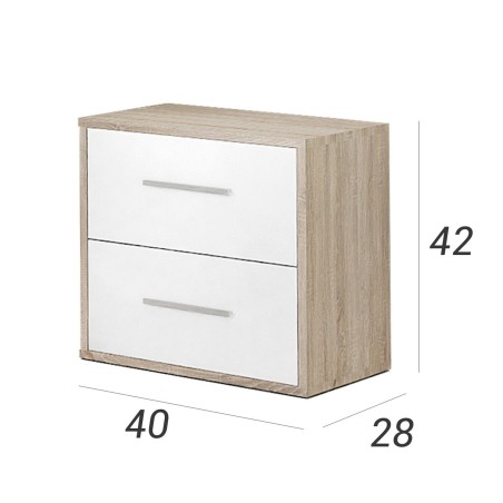 Mesita de Noche Alexandra House Living Blanco Metal Madera MDP 40 x 41