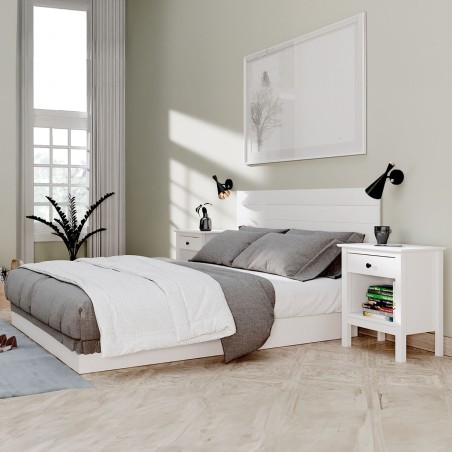 Nachtkastje Alexandra House Living Wit Metaal Dennenhout 47 x 60 x 35