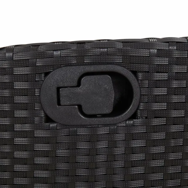 Ensemble à manger de jardin coussins 5pcs Noir Résine tressée