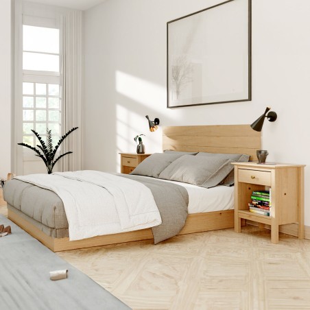 Comodino Alexandra House Living Mele Rovere Metallo Legno di pino 47 x