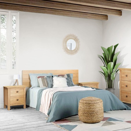 Nightstand Alexandra House Living Honey Oak Metal Pine 48 x 62 x 36 cm