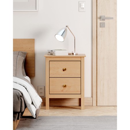 Nachttisch Alexandra House Living Honig Eg Metall Kiefernholz 48 x 62