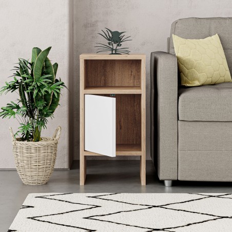 Nachttisch Alexandra House Living Weiß Braun Holz MDP 29 x 59 x 29 cm
