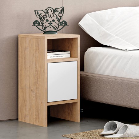 Nachttisch Alexandra House Living Weiß Braun Holz MDP 29 x 59 x 29 cm