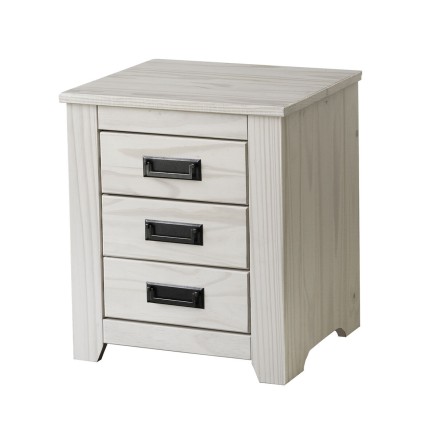 Mesita de Noche Alexandra House Living Blanco Metal Madera de pino 43