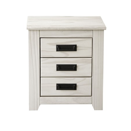 Comodino Alexandra House Living Bianco Metallo Legno di pino 43 x 50 x