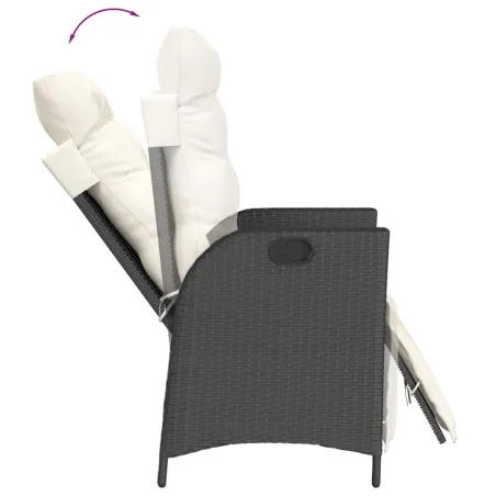 Ensemble à manger de jardin 9pcs coussins noir résine tressée