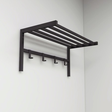 Garderobe mit Einlegeboden Alexandra House Living Schwarz Metall 69 x