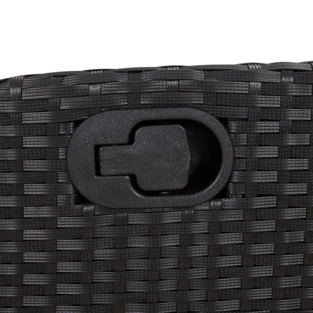 Ensemble à manger de jardin 9pcs coussins noir résine tressée