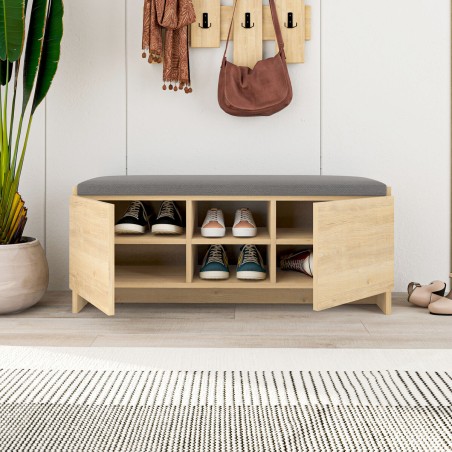 Panca portascarpe Alexandra House Living Marrone Grigio 110 x 43 x 37