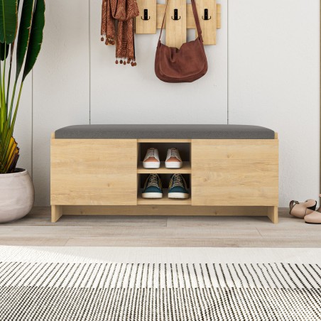 Panca portascarpe Alexandra House Living Marrone Grigio 110 x 43 x 37