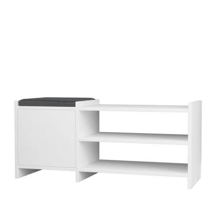 Schuhbank Alexandra House Living Weiß Grau 100 x 44 x 35 cm 2 Regale