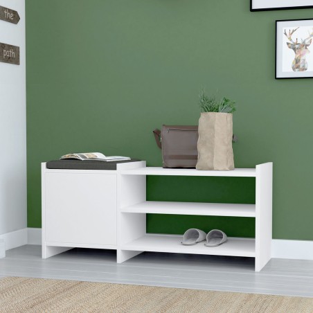 Panca portascarpe Alexandra House Living Bianco Grigio 100 x 44 x 35 c
