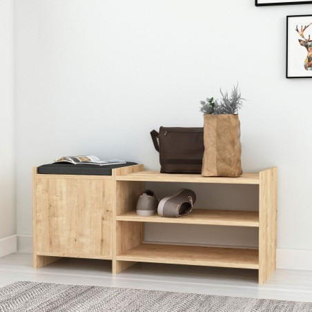 Schuhbank Alexandra House Living Braun Grau 100 x 44 x 35 cm 2 Regale