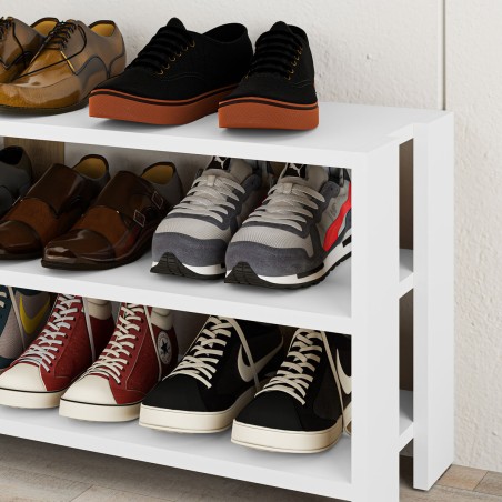 Banc à chaussures Alexandra House Living Blanc 84 x 44 x 29 cm 2 Etag