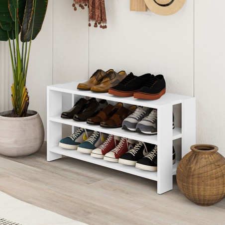 Panca portascarpe Alexandra House Living Bianco 84 x 44 x 29 cm 2 Mens