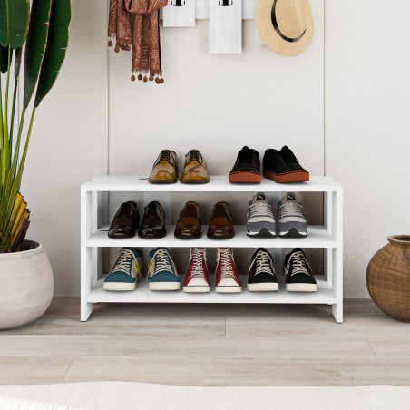 Panca portascarpe Alexandra House Living Bianco 84 x 44 x 29 cm 2 Mens