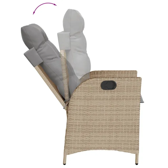 Ensemble à manger de jardin coussins 7 pcs mélange beige rotin