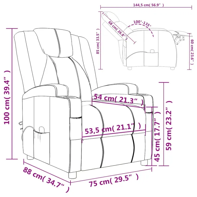 Fauteuil de massage Marron Similicuir