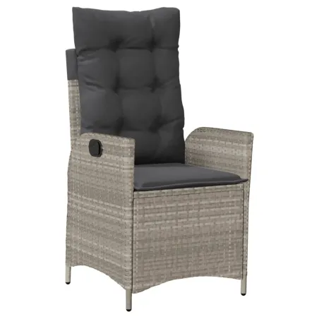 Ensemble à manger de jardin et coussins 9 pcs gris clair rotin