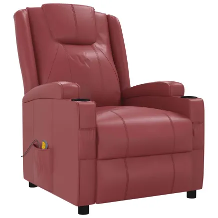 Fauteuil de massage Rouge bordeaux Similicuir 2