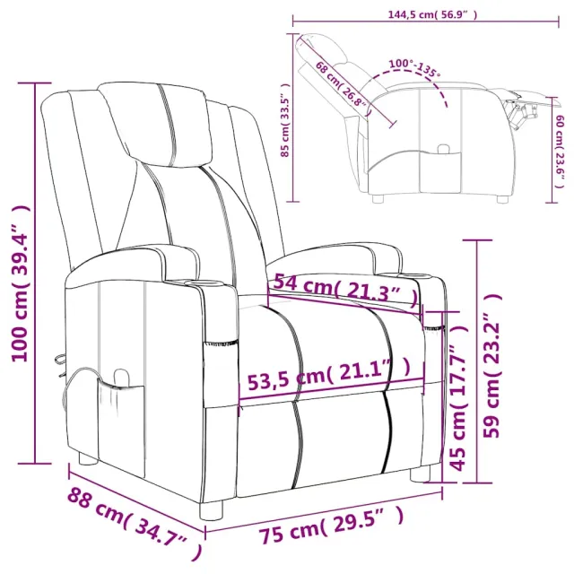Fauteuil de massage Rouge bordeaux Similicuir