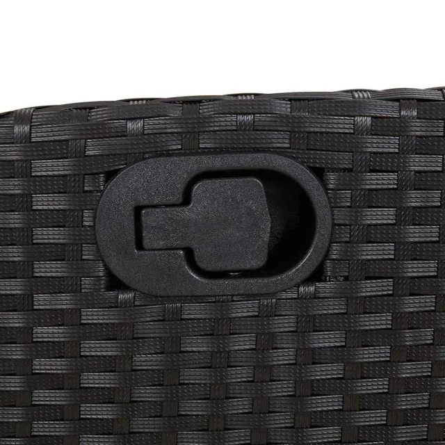 Ensemble à manger de jardin coussins 7pcs Noir Résine tressée